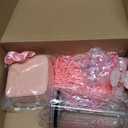 9Pcs Valentine's Day Basket Gifts for Her, Pink Woven Basket Birthday Gift Set Include Woven Basket, Cup, Earring, Flower Clip, Valentine Gift Stuffers for Mom Wife Daughter Teen Girlfriend