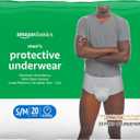 Amazon Basics Maximum Absorbency Incontinence Underwear for Men with Leak Protection, Dri-Fit Technology, Odor Control, Cotton Enhanced, Small/Medium, 20 Count