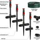 Flexible Sprinkler System, Above Ground DIY Irrigation Kit, Multi-Adjustable Lawn Sprinkler Set, Ideal for Plant and Flower Bed Watering, 50ft Garden Hose Included