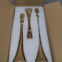 Vintage Gold Taper Candle Holders Set of 3 Cast Iron Antique Brass Decorative Candlestick Holder for Wedding Dining Table Party Rustic Home Decor