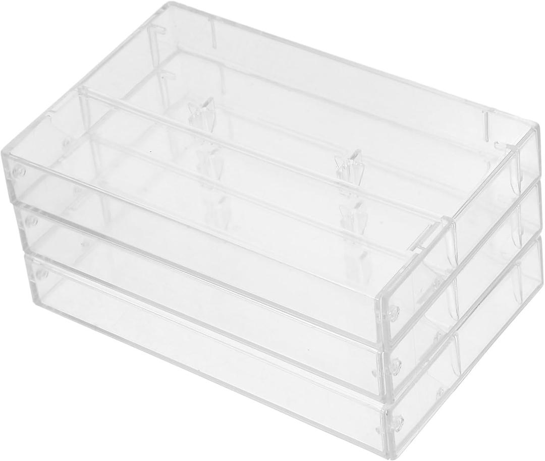 3pcs Clear Plastic Retro Cassette Tape Holder Box Multi Functional Storage Organizer for Music Tapes for Home Office Display and Easy Retrieval