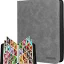 JoyHood Trading Card Binder, Sport Card Collection Binder compatible with TCG/PM/MTG/OPCG/YGO Cards, Card Album Holder Hold Up to 900 Cards (Slate, 9 Pockets)