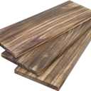 Multifunction Unfinished Wood, Signs, Wall Arts, Storage Shelves, 16.5" x 5.9" x 0.59", Set of 3, Carbonized Black, Blank Wood Signs for Front Door