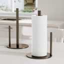 Bronze Kitchen Paper Holder, Oil Rubbed Bronze Paper Towel Holder, Kitchen Roll Organizer, Countertop Roll Dispenser with Weighted Base