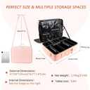 gzcz Large Capacity Travel Makeup Case Organizer,Professional Cosmetic Bags for Women,Waterproof PU Leather Makeup Bag with Adjustable Dividers and Shoulder Strap for Brushes and Jewelry