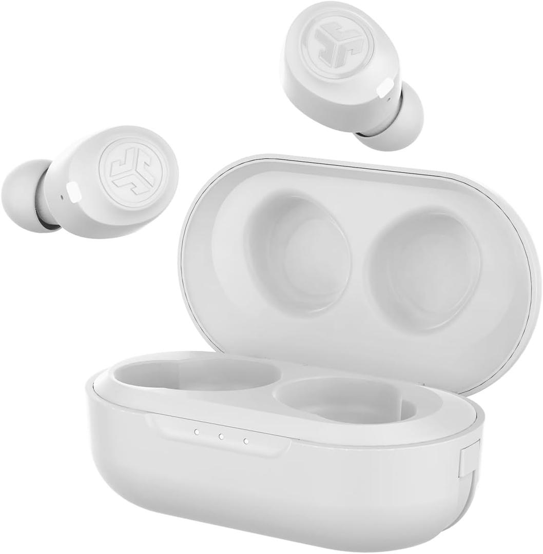 JLab JBuds Air True Wireless Signature Bluetooth Earbuds + Charging Case, White, IP55 Sweat Resistance, Bluetooth 5.0 Connection, 3 EQ Sound Settings Signature, Balanced, Bass Boost