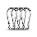 Large Carabiner Clip Hooks, 4pcs 5.5 inch Carabiners Heavy Duty, 304 Stainless Steel Spring Snap Hook Fits Camping Hanging Hiking Weight Lifting, Metal Clips for Rope or Chain