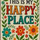 Funnysign Garden Gifts This Is My Happy Place Vintage Tin Sign for Home Garden Patio Yard Decor 8 X 12 Inch(3981)