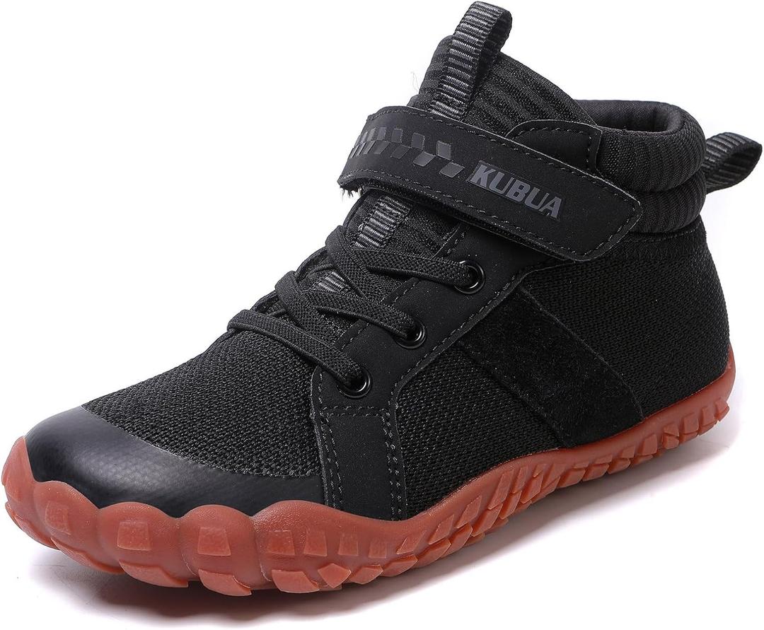 KUBUA Kids High Top Barefoot Shoes Boys Girls Minimalist Sneakers Lightweight Comfort Zero Drop Shoes Little Big Kid, 2 Big Kid