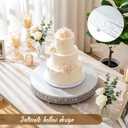 Wenqik 20 Inch Silver Cake Stand Set Metal Round Cupcake Dessert Stand with Cake Cutting, Spatula Wedding Cupcake Pastry Display Candy Holder Display for Wedding Party Birthday Baby Shower(Classic)