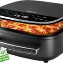 NutriChef 6 Quart Extra Large Air Fryer with 11-in-1 Cooking Presets | Extra-Large Basket Fits Up to 12” Pizza | Adjustable Temperature 450F & Timer Range | Dual Heat Source Technology | Grey