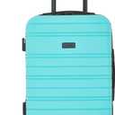 kensie 22" Peonies Hardside Carry-On Luggage with ID Tag, Pool Blue
