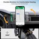 Miracase Phone Holders for Your Car with Metal Hook Clip, Air Vent Cell Phone Stand Car Mount, Universal Automobile Cradle for Garmin GPS Fit iPhone Android and All Smartphones, Dark Black