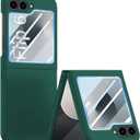 STORMTAL for Samsung Galaxy Z Flip 6 Case with Built-in Cover Screen Protector, Ultra-Thin, Anti-Scratches, Shockproof, Wireless Charging, Full Body Protective Cover for Galaxy Z Flip6 Green