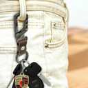 2 x Idakekiy Key Chain, Heavy Duty Belt Loop Key Keeper Key Ring Holder with Bottle Opener Leather Keychain for Men and Women (Dark Grey)