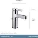 Moen Vichy Chrome One-Handle Single Hole Modern Bathroom Faucet, 6710