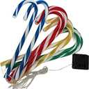 Outdoor Christmas Decorations, with 8 Lighting Modes, Waterproof Garden Lights for Christmas Terrace, Courtyard and Sidewalk Decoration (Colorful Cane lamp + Stars)