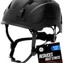 GE Safety Helmet, Impact Absorbing Tech, Adjustable Ratchet, ANSI Type 1, Memory Foam Padding, Hard Hats Protection, Chin Strap, Black