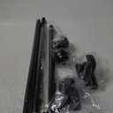 ENJOYBASICS No Drill Curtain Rods for Window 28 to 48 Inches, 5/8 Inch Diameter Renter Friendly Drapery Rod with Adhesive Brackets without Drilling, Adjustable from 27 to 52 Inches, Black