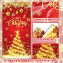 2 x Christmas Door Cover, Red Christmas Door Banner Merry Christmas and Happy New Year Front Door Christmas Tree Backdrop for Winter Holiday Xmas New Year Decorations,70.8 X 35.4 Inch