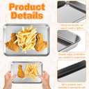 6 Pack Baking Sheet Stainless Steel, 8 x 5 Inch Small Baking Sheets, Rectangle Cookie Sheets, Small Metal Sheet Pans for Kitchen, Hand Project, Smooth Polished