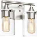 Bathroom Vanity Light Fixture, 2-Light Brushed Nickel Over Mirror, Modern for Bedroom Vanity Table Hallway