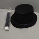 SATINIOR 4 Pcs Magician Black Top Hat Plastic top Hats with 12 Magician Wands Plastic Large Magic Party Favors for Kids Dress up Party Birthday Supplies