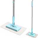 40H Lengthen Mini Swifter Cleaning Mop, Small Sweeper Flat Dust Mop,Dry and Wet Cleaning Mop for Kitchen Bathroom House Wall Window,Blue (40H)