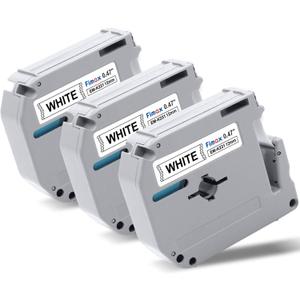 M-K231 12mm Replacement for Brother M Tape 0.47'' White M-K231s MK231 Label Tape Compatible with Brother Ptouch PTM95 PT-90 PT-70 PT-65 PT-60 PT-45 Label Maker (NOT for PTD210 PTD220, NO TZe TZ Tape) (Black on White)