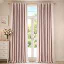 jinchan Pink Chenille Blackout Curtains 96 Inches Long Thermal Insulated Textured Curtains for Living Room Bedroom Luxury Nursery Girls Room Curtain Panels Noise Reducing Sun Blocking Window Drapes