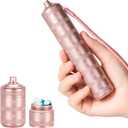 Portable Metal Pill Medicine Organizer - Waterproof Pill Case Compact Travel Pill Box Weekly Aluminum Alloy Container, 7 Day Daily Pill Organizer Holder for Small Pills, Pink S