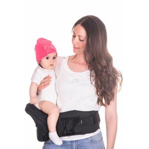Mom's Choice Award Winner - CozyOne CPC-Certified Baby Hip Carrier, Adjustable Waistband with Abdominal Support Design & Various Pockets for Newborns & Toddlers 8-44 lbs Carrier (Black)