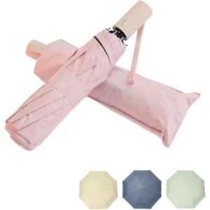 SY COMPACT Umbrella Automatic Travel Waterproof Light Folding Umbrellas Easy Carry for Women and Men (Pink)
