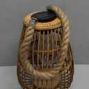 Solar Lantern Outdoor Waterproof Large Rattan Lanterns Decorative Bright Boho Lanterns Lights with Handle Rustic Hanging or Table Lamp for Fence Porch Garden Yard Wedding Decoration