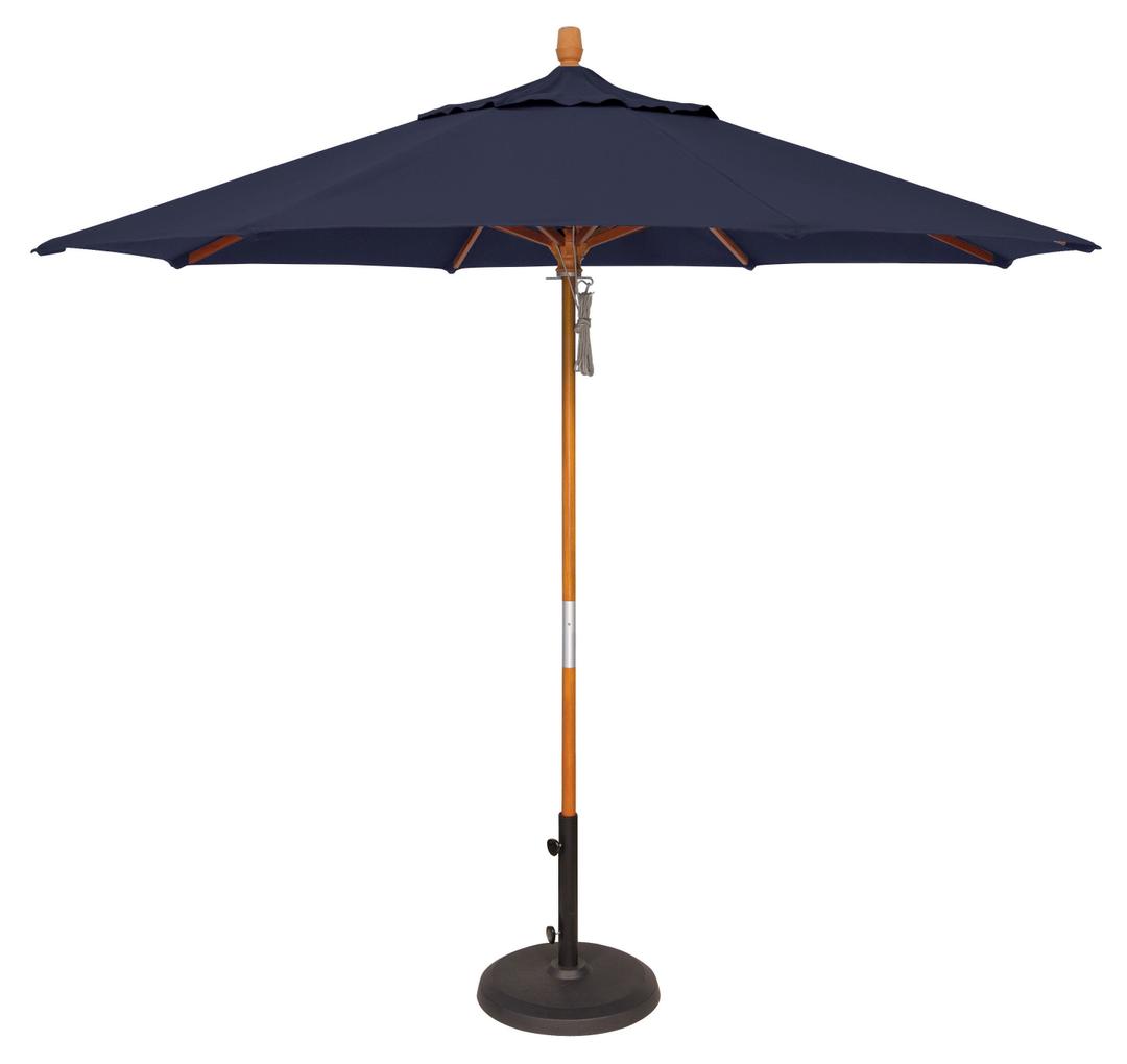 CASUNER 9ft Wooden Umbrella, Outdoor Patio Umbrella, Wood Market Umbrella, Patio Umbrella Wood Pole with Pulley Lift for Garden, Yard, Deck, Pool, Market