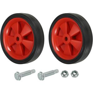 PATIKIL 6" Air Compressor Wheels, 2 Pcs Universal Air Compressor Wheel Replacement Parts with 0.5" Dia. Hole for Easy Mobility, Red