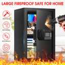 3.4 Cub Large Safes for Home Use Fire and Water Proof, Anti-Theft Digital Security Safe Box with Electronic Keypad and Key, Fire Proof Safe for Home Documents Firearm Medicine Money Valuables