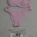 Fanuerg Women's Ribbed Bikini Sets Scoop Neck Cheeky Swimsuit Textured Two Piece Bathing Suit Size Medium