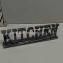 Linfevisi Black Wood Kitchen Sign Standing Block Letters Sign Rustic Freestanding Wood Word Decor Decorative Kitchen Table Sign Cutout Word Art Kitchen Shelf Decor (Black Kitchen Sign)