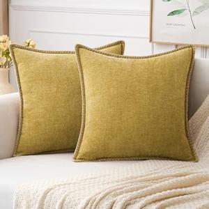 MIULEE Pack of 2 Couch Throw Pillow Covers 20x20 Inch Mustard Yellow Farmhouse Decorative Pillow Covers with Stitched Edge Soft Chenille Solid Dyed Fall Pillow Covers for Sofa Bed Living Room MIULEE Pack of 2 Couch Throw Pillow Covers 20x20 Inch Mustard Yellow Farmhouse Decorative Pillow Covers with Stitched Edge Soft Chenille Solid Dyed Fall Pillow Covers for Sofa Bed Living Room