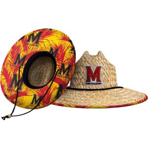 FOCO NCAA Mens NCAA College Team Logo Floral Lifeguard Beach Straw Sun Hat (One Size)