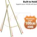 Gold Metal Easel Stand 46.7", Heavy Duty Floor Display Easel, Adjustable 4-Tier with Chain Support, Wedding Welcome Sign Holder, Poster Stand, Easy to Assemble, Assembly Required (1 Pack)