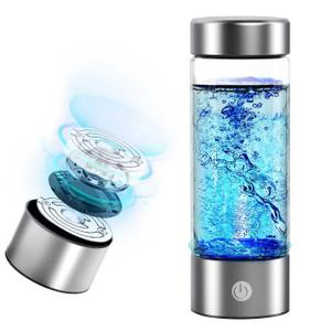 14 oz Portable Hydrogen Water Bottle Generator with PEM-SPE Technology, USB Rechargeable Hydrogen Water Ionizer Cup, Produces up to 3000 ppb Hydrogen in 3 Minutes for Home, Gym, Office & Travel