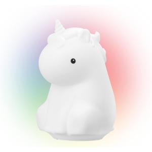 GLOBE Electric 13265 Unicorn Multicolor Changing LED Integrated Rechargeable Silicone Night Light, Table Lamp, Tap Light, White, Room Decor, Nightstand, Bedside Lamps