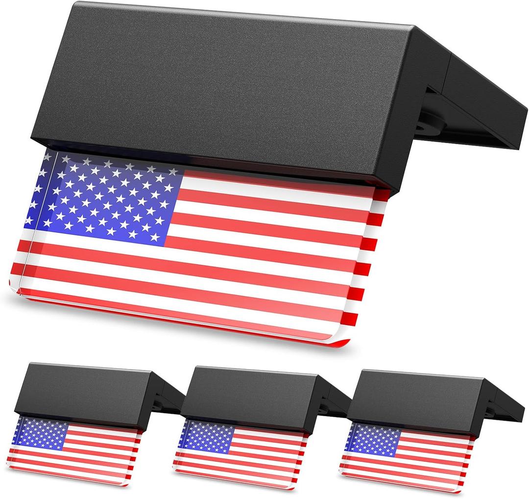 American Flag Decorations Solar Fence Lights, 6 Pack UAS Flag Solar Lights Outdoor for Fence with RGB & Warm White Mode, Waterproof Deck Fence Lights Solar Powered for Patriotic Decor