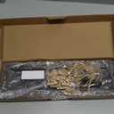 Picture Frames Collage Display Board with 30 Clips - Multi Photos Cards Organizer with Adjustable Twines and Magnetic Blackboard - DIY Wall Decor Hanging Picture Holder 15.7x5 Inches (Brown Walnut)