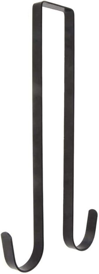 15 Inches Metal Double Wreath Hanger Over The Door Large Double Door Wreath Hook for Christmas Wreath Front Door Hanger - Holds 2 Wreaths with 2 Sided Hanger Sturdy - Sturdy Metal (Black)