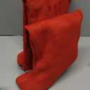 UBWDU Women's Suede Knee High Boots Square Toe Stiletto Heels Wide Calf Tall Boots (7.5, Red)