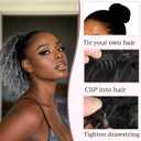 Drawstring Puff Ponytail Extension Protective Style 10 Inch Short Afro Deep Kinky Curly Pony Tails Hairpieces No Glue Easy Install Soft Tangle-Free Synthetic Hair Full Bouncy Style for Daily Gray