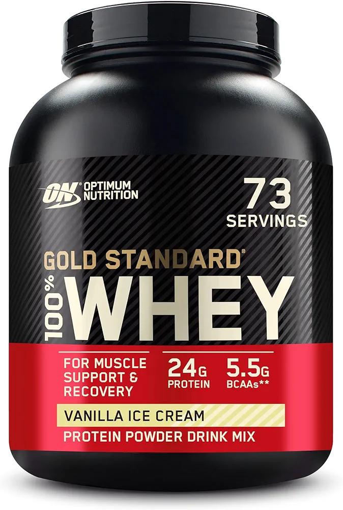 Optimum Nutrition Gold Standard 100% Whey Protein Powder, Vanilla Ice Cream, 5 Pound 
